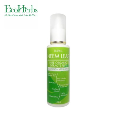 ECOHERBS NeemLeaf Organics Serum Plus For Treating Premature White, Gray, Graying Hair & Hair Thickening - 120ml (Green) (1 Units Per Outer)