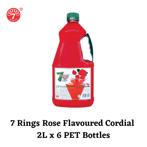 7 Rings - Rose Flavoured Cordial (6 bottles x 2000ml)