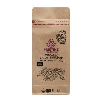 Pristine Food Farm: Organic Cacao Powder, 200g (12 Units Per Carton)