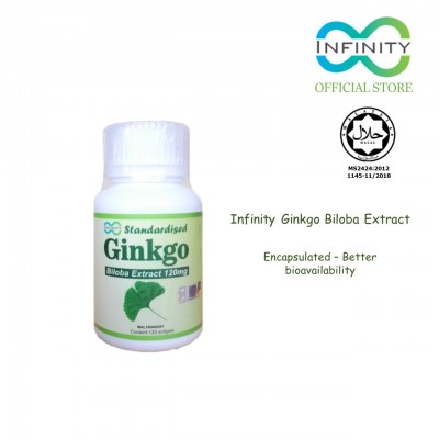 Infinity Standardised Ginkgo Biloba Extract 120mg 120 Softgels (Halal)