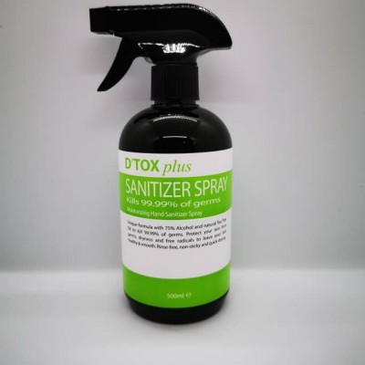 D'Tox plus hand sanitizer 500ml spray (11 Units Per Carton)
