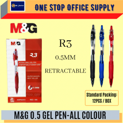 M&G R3 RETRACTABLE GEL PEN  - 0.5mm ( Black Colour )