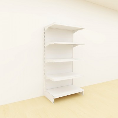 Classic Retail Display Shelves End Unit 1800 H x 900L x 495 D (White)