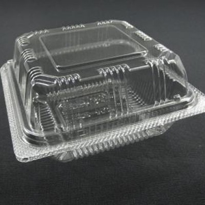 CH-60 Burger Box Tray with Lock   Bakery Disposable Plastic Clear Food Box