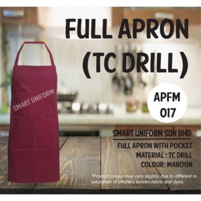 Full Apron TC Drill Maroon APFM017