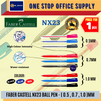 FABER CASTELL NX23 BALL PEN - 0.7MM ( RED COLOUR 50's )