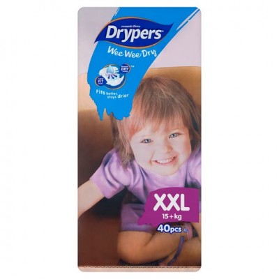 Drypers Eco Green Wee Wee Dry Disposable Diaper Size XXL 4 x 40pcs (Mega 4packs)