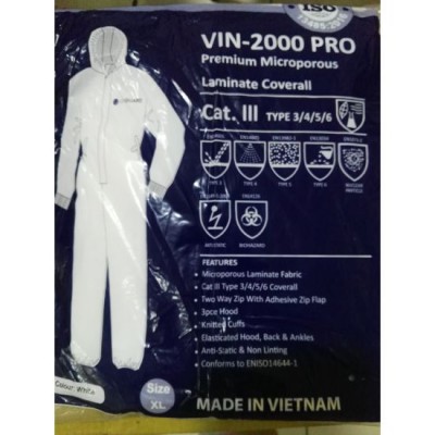 Premium PPE Disposable Hooded Coverall Suit, 10pc (water proof, individually packed)