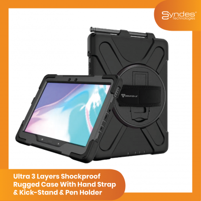 [PRE-ORDER] Armor -X Samsung Galaxy Tab Active Pro 3 Layers Shockproof Case Hand Strap & Kick-Stand Pen Holder