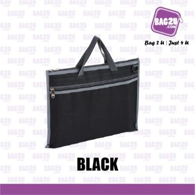 Bag2u Seminar Folder (Strap) (Black) DB740 (1000 Grams Per Unit)
