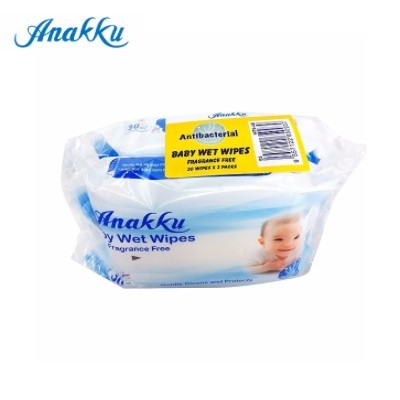 ANAKKU Wet Tissue 30's x 2 - Antibacterial (12 Units Per Carton)