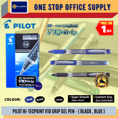 Pilot Hi-Tecpoint V10 Grip Gel Pen - 1.0 mm ( Black Colour )