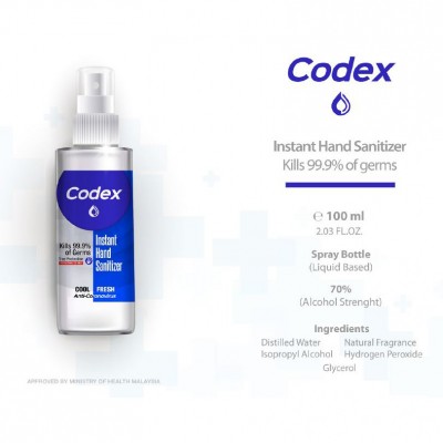 Codex 70% Alcohol Instant Hand Sanitizer 100ML
