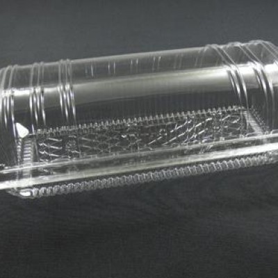 CH-77 Roll Cake Container with Lock   Bakery Disposable Plastic Clear Food Box
