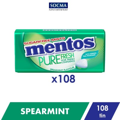 Mentos Pure Fresh Tin - Spearmint 12 x 9 x 35g [1 carton]
