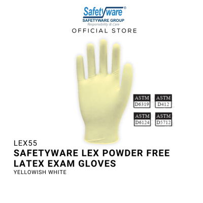 SAFETYWARE LEX Powder Free Latex Examination Gloves Sarung Tangan Kerja [S|M|L|XL]
