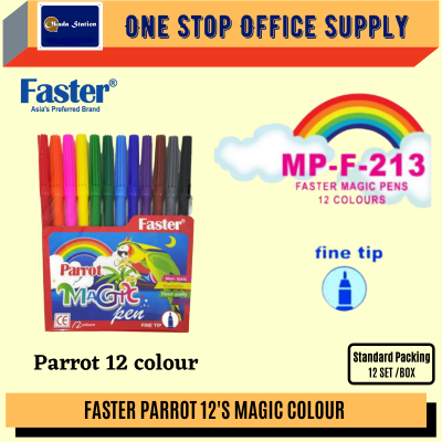 Faster Parrot Magic Color Pens - ( 12 Colors )