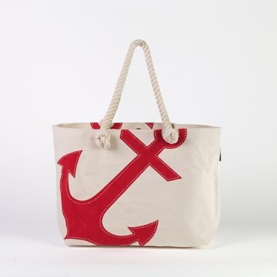 # RB 22 - TOSSA Fashion Jute Bag - Navy/Red (25 Units Per Carton)