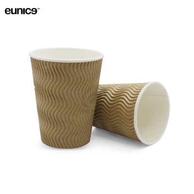 Eunice 12oz S-Ripple Hot Cup (Brown) (carton x 500pcs)