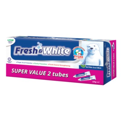 Fresh & White Toothpaste 225g x 2's (Twin Pack) Assorted
