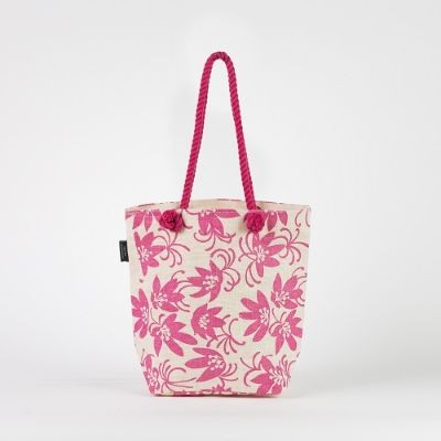 # AB 16 - TOSSA Fashion Jute Bag - floral print/pink (320 gm. Per Unit)