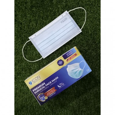 SSST ICON PROTECTIVE SURGICAL FACE MASK 3 PLY DISPOSABLE (Sky Blue)