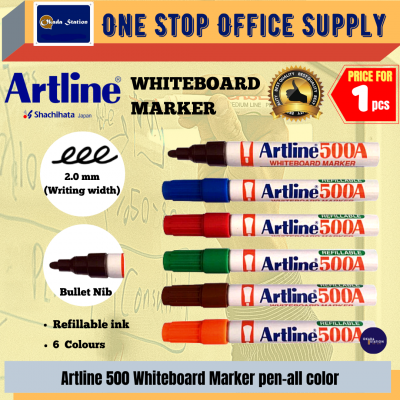 Artline 500A Whiteboard Marker Pen - ( 6IN1 SET )