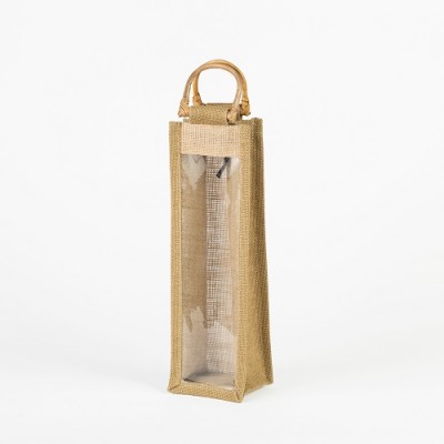 # WB 3 - TOSSA Jute Wine Bottle Bag/ natural (10 Units Per Carton)