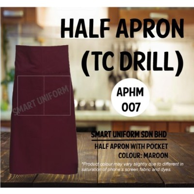 Half Apron TC Drill Maroon APHM007