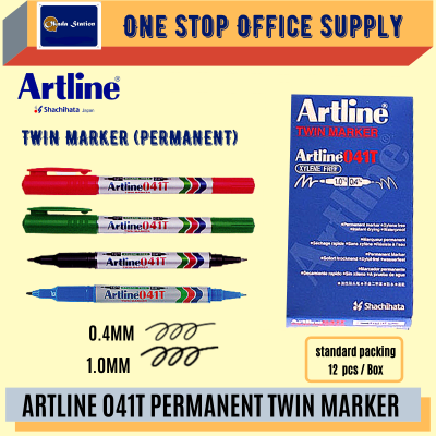 Artline 041T Twin Tip Permanent Marker Pen - ( BLACK )