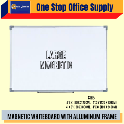 MAGNETIC WHITEBOARD WITH FRAME - 4' x 8' SIZE