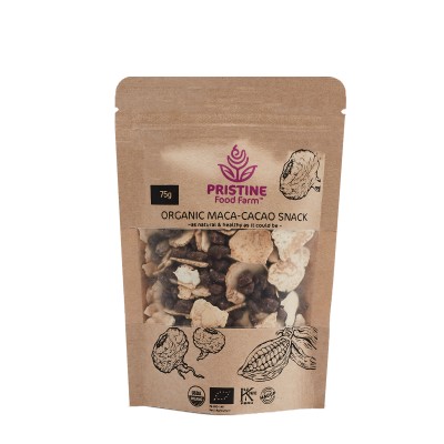 Pristine Food Farm: Organic Maca-Cacao Snack, 75g (12 Units Per Carton)