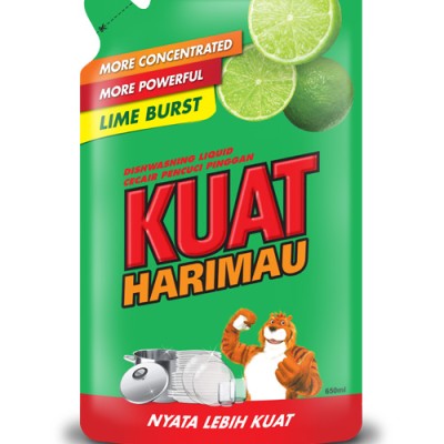 Kuat Harimau Dishwashing Liquid Lime Detergent 650ml