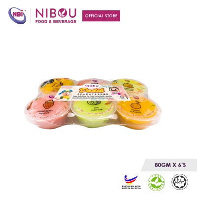 Nibou (NBI) DADIH Fruits Flavour Pudding with Nata De Coco Assorted (80gm x 6's x 18)
