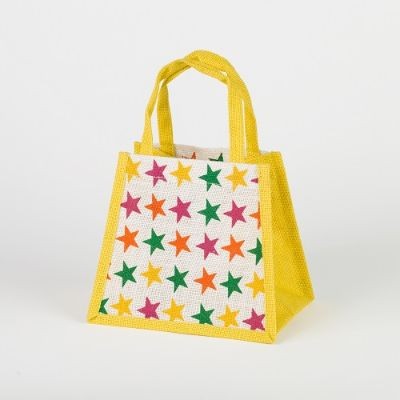 # RBK 11 YELLOW - TOSSA Jute Gift Bag/ Stars print (100 gm. Per Unit)
