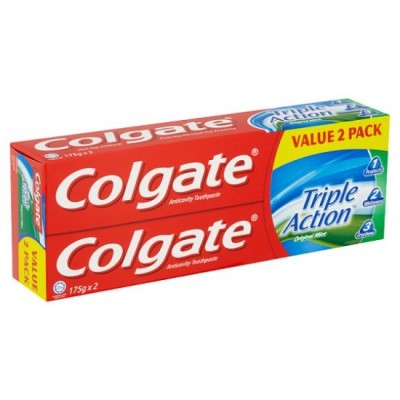 Colgate Triple Action Original Mint Toothpaste 2 x 175 g