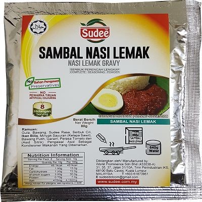 Sudee Sambal Nasi Lemak Spice Premixes 50g