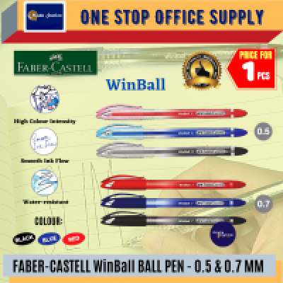 FABER CASTELL WINBALL PEN - 0.7MM ( RED COLOUR )