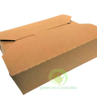 1000ml Kraft Paper Lunch Box with Inner Foil 450 pieces