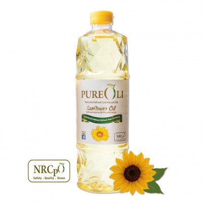 PUREOLI - Naturally Refined Cold Pressed Sunflower Oil 12x1kg