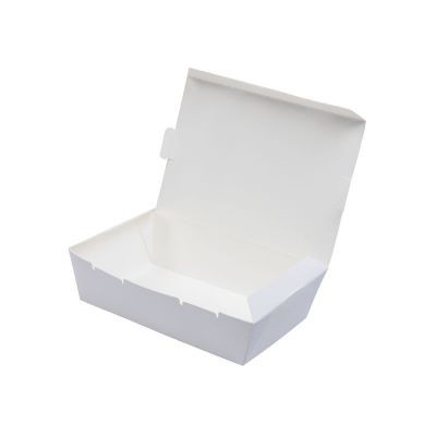 large paper lunch box - White  (400 Units Per Carton)