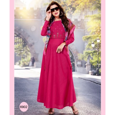 Indian Long Gown - Pink