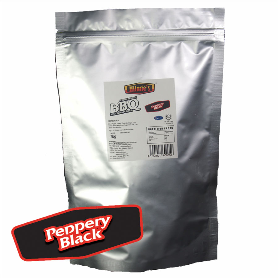Serbuk Rempah bbq HILMIE'S (Peppery Black - 1kg) (6 Units Per Carton)