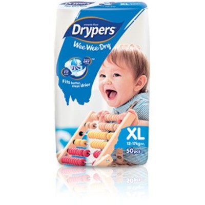 DRYPERS WEE WEE DRY DISPOSABLE DIAPER XL 3 X 50S + 4S