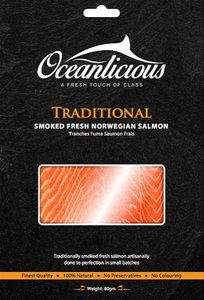 OCEANLICIOUS TRADITIONAL SMOKED SALMON 80G X 10
