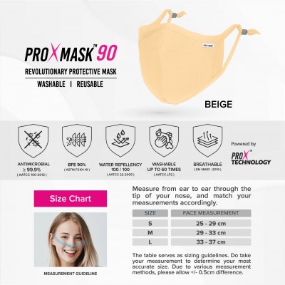 PROXMASK 90 Antimicrobial Reusable Face Mask - S Size
