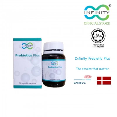 Infinity Probiotic Plus 30 vegetable capsules (Halal, Imported, Denmark, Lacto, Lactobacillus, Bifidobacterium )