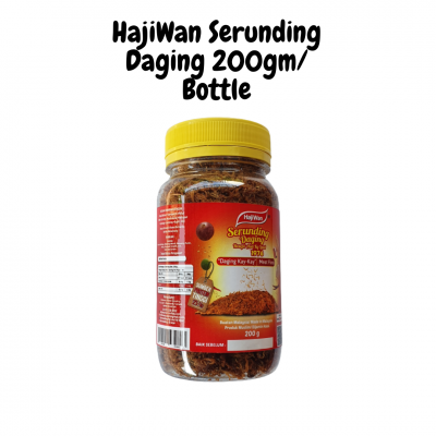 HajiWan Serunding Daging |Meat Floss | 1 x 12 Bottles  ( 200gm Each)