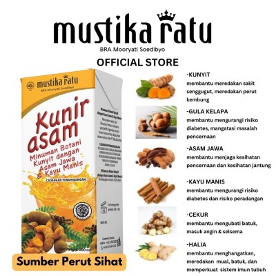 Mustika Ratu Kunir Asam 200ml - Minuman Botani Herbal Drink Kunyit, Asam Jawa & Kayu Manis