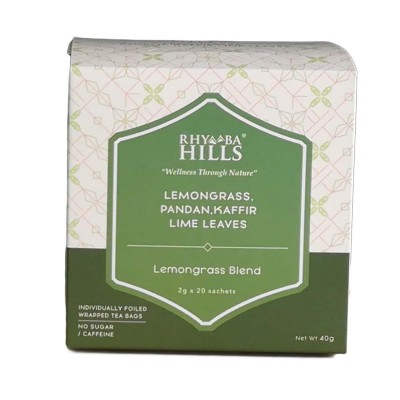 Rhymba Hills Lemongrass Blend 20 Tea Sachets (125 g Per Unit)